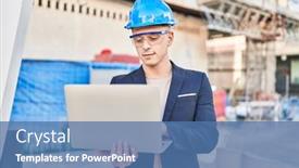  Presentation with architect - Presentation consisting of young-hispanic-man-architect-using background and a ocean colored foreground