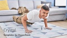  Presentation with army - Presentation design having young-hispanic-man-army-soldier background and a lemonade colored foreground