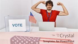  Presentation with political - Slides featuring young-hispanic-man-at-political background and a lemonade colored foreground