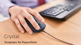  Presentation with work life balance scales business - PPT theme consisting of young-hispanic-man-business-worker background and a coral colored foreground