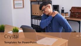  Presentation with backache - Slides enhanced with young-hispanic-man-business-worker background and a coral colored foreground