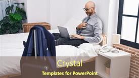  Presentation with business hotel - PPT layouts with young-hispanic-man-business-worker background and a  colored foreground