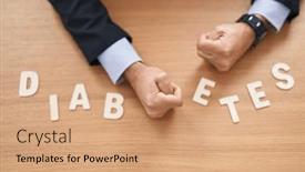  Presentation with diabetes - PPT layouts consisting of young-hispanic-man-business-worker background and a coral colored foreground