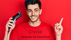  Presentation with electric charging - Presentation theme having young-hispanic-man-charging-electric background and a red colored foreground