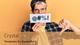  Presentation with mouth - Slides with young-hispanic-man-covering-mouth background and a yellow colored foreground