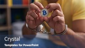  Presentation with crypto - Presentation theme having young-hispanic-man-criminal-holding background and a ocean colored foreground