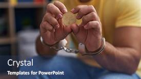  Presentation with crypto - Slide set having young-hispanic-man-criminal-holding background and a  colored foreground