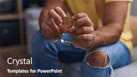  Presentation with crypto - Theme consisting of young-hispanic-man-criminal-holding and a navy blue colored foreground