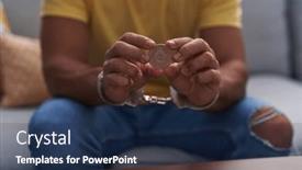  Presentation with crypto - Presentation theme featuring young-hispanic-man-criminal-holding and a navy blue colored foreground