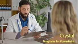  Presentation with writing - Theme enhanced with young-hispanic-man-doctor-writing and a violet colored foreground