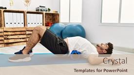  Presentation with rehab - Presentation with young-hispanic-man-doing-rehab background and a  colored foreground