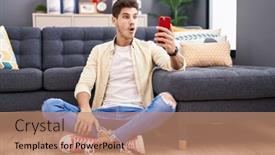  Presentation with video - Theme with young-hispanic-man-doing-video background and a  colored foreground