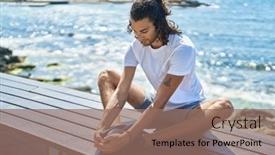  Presentation with man sitting bench - 