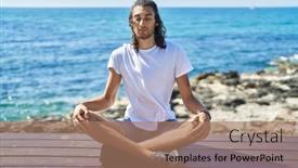  Presentation with man sitting bench - 