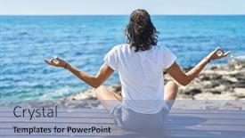  Presentation with man sitting bench - 