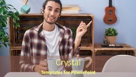  Presentation with coffee - Theme with young-hispanic-man-drinking-coffee background and a tawny brown colored foreground