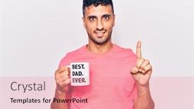  Presentation with best idea - Colorful theme enhanced with young-hispanic-man-drinking-mug backdrop and a coral colored foreground