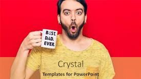  Presentation with coffe - Slide deck enhanced with young-hispanic-man-drinking-mug background and a yellow colored foreground