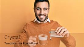  Presentation with drinking alcohol - Amazing theme having young-hispanic-man-drinking backdrop and a coral colored foreground