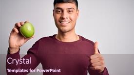  Presentation with healthy nutrition - Amazing PPT theme having young-hispanic-man-eating-fresh backdrop and a tawny brown colored foreground