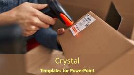  Presentation with scanning - Presentation theme enhanced with young-hispanic-man-ecommerce-business background and a tawny brown colored foreground