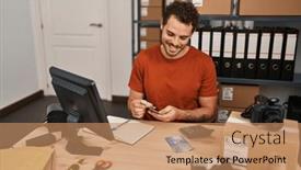  Presentation with chile - PPT layouts featuring young-hispanic-man-ecommerce-business background and a coral colored foreground