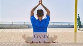  Presentation with outdoors - Presentation theme having young-hispanic-man-exercising-doing background and a lemonade colored foreground