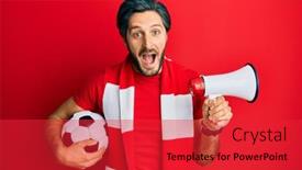  Presentation with hooligan - Slide set consisting of young-hispanic-man-football-hooligan background and a red colored foreground