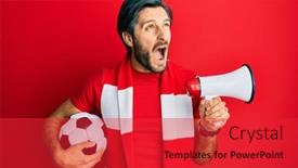  Presentation with hooligan - Theme enhanced with young-hispanic-man-football-hooligan background and a red colored foreground
