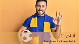  Presentation with hooligan - Beautiful slide deck featuring young-hispanic-man-football-hooligan backdrop and a yellow colored foreground