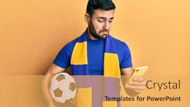 Presentation with hooligan - Cool new PPT theme with young-hispanic-man-football-hooligan backdrop and a yellow colored foreground