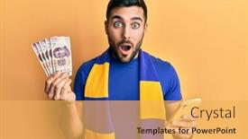  Presentation with mexican - Beautiful PPT theme featuring young-hispanic-man-football-supporter backdrop and a yellow colored foreground