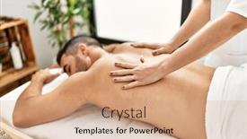  Presentation with beauty - Slides featuring young-hispanic-man-having-back background and a coral colored foreground