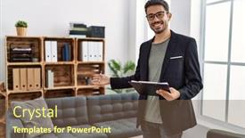  Presentation with environmental psychology man green - PPT theme consisting of young-hispanic-man-having-psychology background and a tawny brown colored foreground