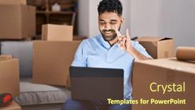  Presentation with language - Presentation with young-hispanic-man-having-video background and a tawny brown colored foreground