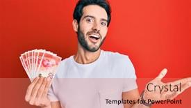  Presentation with hispanic - Presentation theme with young-hispanic-man-holding-20 background and a coral colored foreground