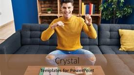  Presentation with money bitcoin - Theme featuring young-hispanic-man-holding-bitcoin background and a coral colored foreground