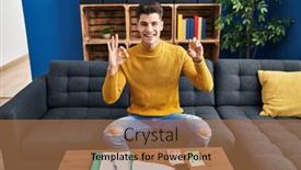  Presentation with money bitcoin - Presentation theme featuring young-hispanic-man-holding-bitcoin background and a  colored foreground