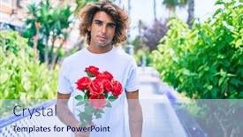  Presentation with relationship - Theme featuring young-hispanic-man-holding-bouquet background and a sky blue colored foreground