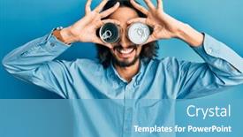  Presentation with canned food - Slides featuring young-hispanic-man-holding-canned background and a light blue colored foreground
