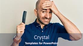  Presentation with stressed - Cool new theme with young-hispanic-man-holding-comb backdrop and a navy blue colored foreground