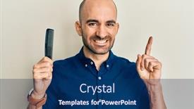  Presentation with hispanic - PPT theme enhanced with young-hispanic-man-holding-comb background and a navy blue colored foreground