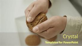  Presentation with cookie - Theme with young-hispanic-man-holding-cookie background and a tawny brown colored foreground