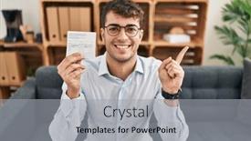  Presentation with covid 19 award function - Slide deck having young-hispanic-man-holding-covid background and a light gray colored foreground