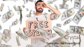  Presentation with free speech - Audience pleasing slide deck consisting of young-hispanic-man-holding-free backdrop and a soft green colored foreground