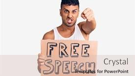  Presentation with free speech - PPT layouts consisting of young-hispanic-man-holding-free background and a soft green colored foreground