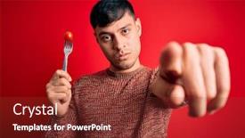  Presentation with hispanic - Presentation theme with young-hispanic-man-holding-fresh background and a tawny brown colored foreground