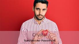  Presentation with crying heart - Presentation with young-hispanic-man-holding-heart background and a coral colored foreground