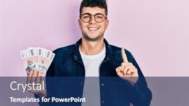  Presentation with idea - Slide set featuring young-hispanic-man-holding-icelandic background and a  colored foreground