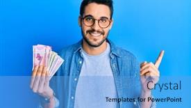  Presentation with indian - Presentation design consisting of young-hispanic-man-holding-indian background and a light blue colored foreground